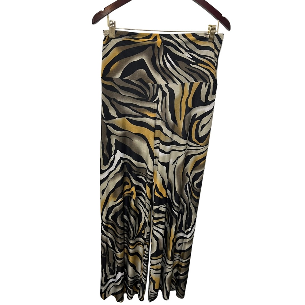 MT COLLECTION ANIMAL PRINT SUPER STRETCHY WIDE LEG PANTS SIZE XL
